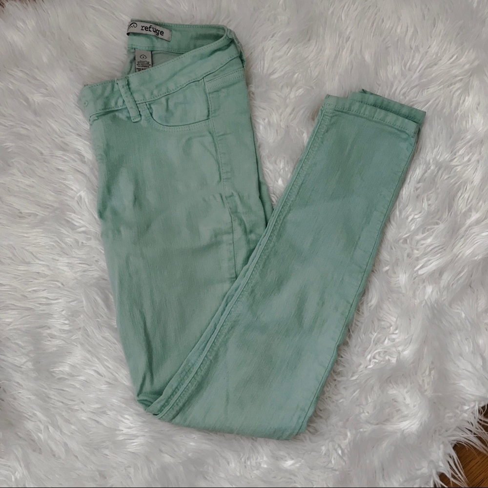 Mint Skinny Jeans // Low Rise Skinny Jeans